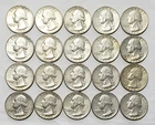 20 Washington Quarters 90% Silver All 1964 Mint Mark D $5 Face Circulated