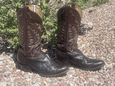 Sanders Western Men s Cowboy Boots. Mens Size 9 D. Dark Red Leather W/ Stitching