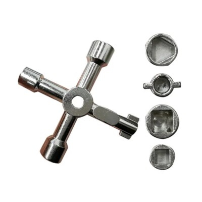 2PC Universal Elevator Safety Master Key Multi-function 4-Way Wrench