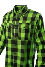Men's Flannel Cotton Plaid Shirt Black Green - Tennessee Leathers