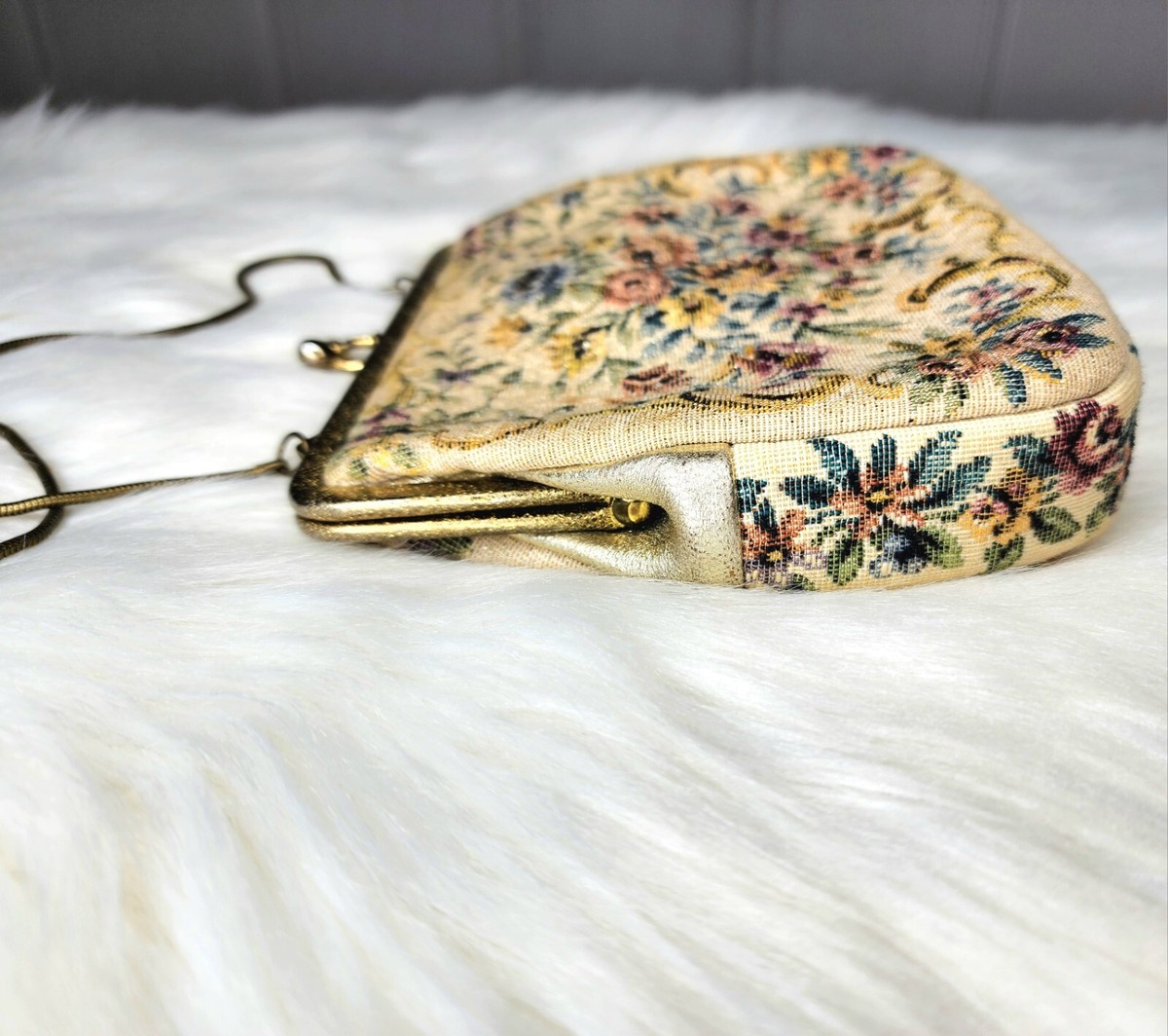【昭和レトロ】ハンドバッグ　(プリンセス) Vintage G.H.L. Princess Style Tapestry Purse Made In Germany