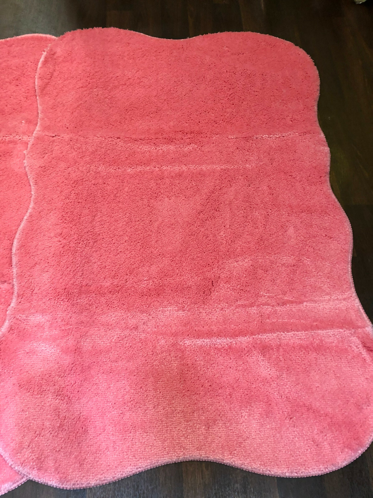 ROMANY WASHABLE GYPSY LUXURY MATS 4PC SET NON SLIP PINK RUGS 66X120CM