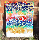 Colorful Swipe Abstract Acrylic Pour Fluid Art Painting 11 X 14 Canvas Original