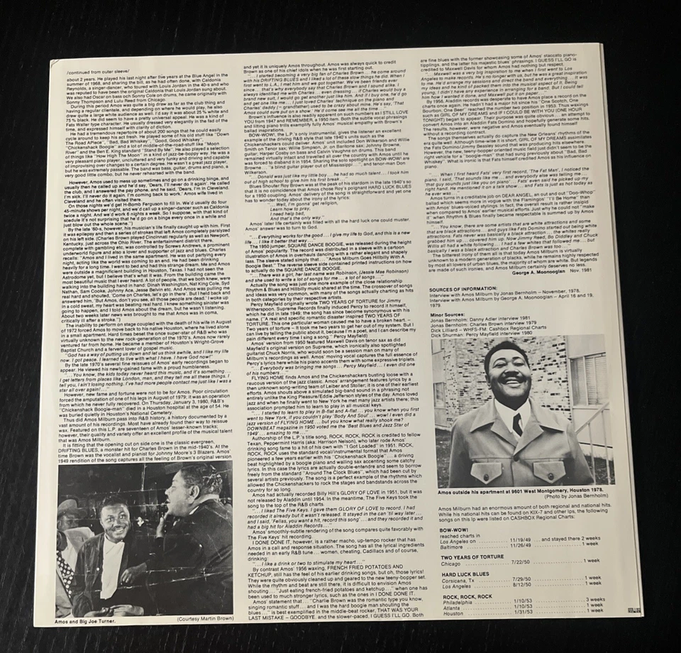 Amos Milburn- GREAT IMPORT BLUES LP -ROUTE 66 KIX-21 - Image 4 of 4