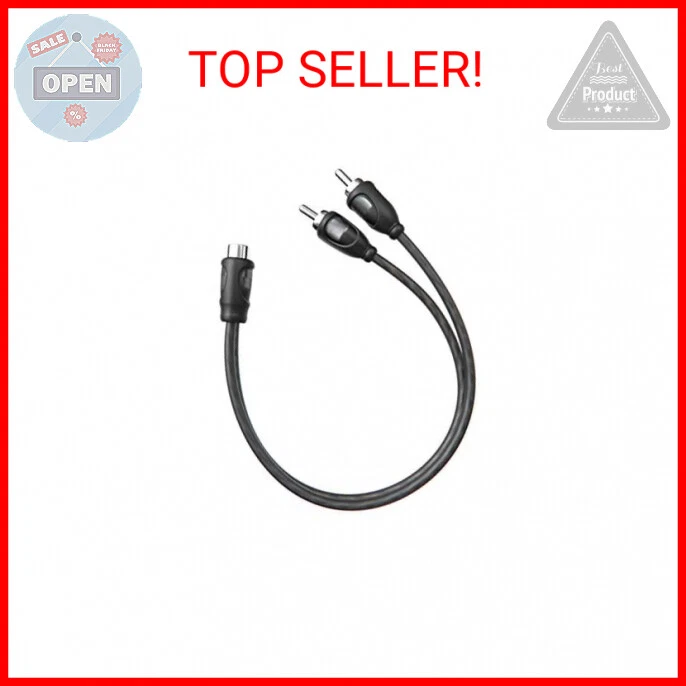 1ft RCA 1 Female to 2 Male Audio Speaker Y Adapter Splitter Cable (2 Pack) - Image 2 of 2