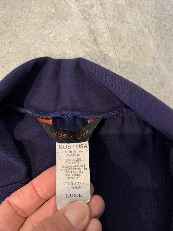 Pantalones KOS EE. UU. Púrpura Oscuro Plegable Cintura Corte Bota Pierna Yoga Fitness Talla L Foto 4 de 4