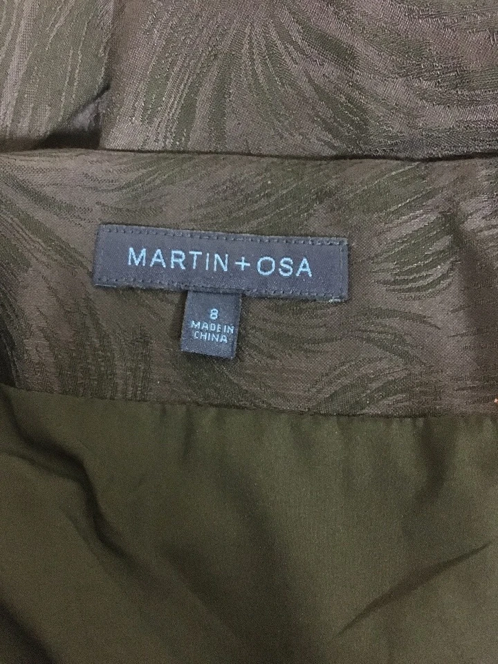 Falda Martin + OSA Línea A Hasta la Rodilla Vacaciones Jacquard Negro Púrpura Estampado Talla 8 Foto 4 de 4