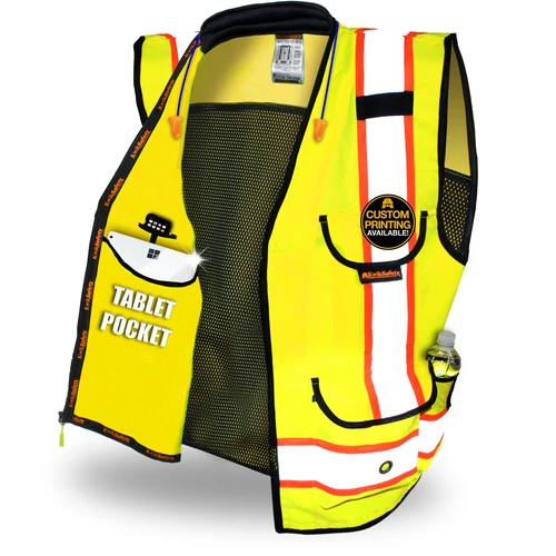 KwikSafety GODFATHER ANSI Class 2 Cushion Collar Multi-Pocket Safety Vest - product listing photo