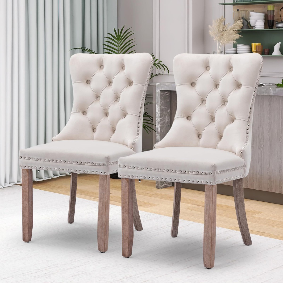 Tufted Dining Chairs Set Of SoaFlash Velvet Dining Chais Set Of
