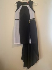 womens dresses,S,white&black,party/cocktail,antumn,hi-low
