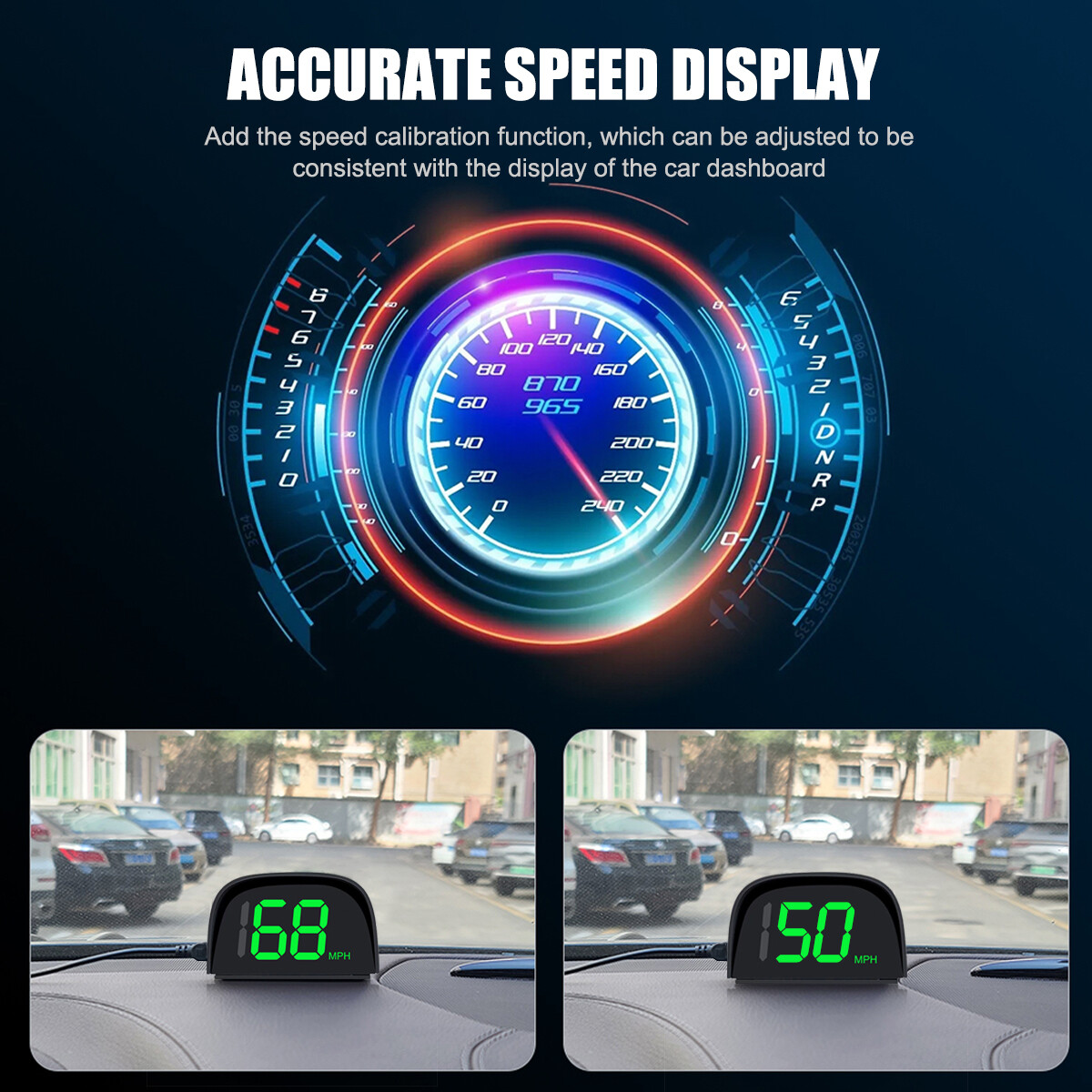 Smart Car Digital GPS Speedo Speed Speedometer Monitor MPH HUD Head Up ...