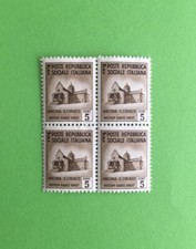 ITALIEN Block mit 4 Briefmarken Post Repubblica - Ancona S. Ciriaco Neu **