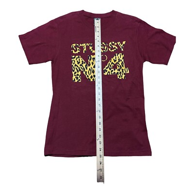 Vintage Stussy No 4 N4 Leopard Graphic Print Tee T Shirt Men's