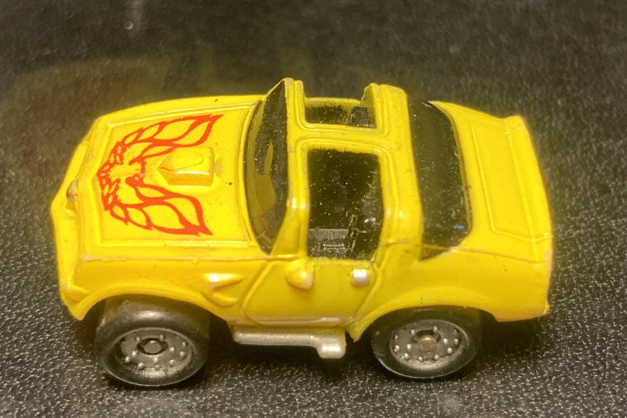 Vintage Galoob Micro Machines 1980s Yellow Pontiac Fire Bird And Pink Trans Am - Image 2 of 4