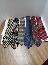 Lot Of 6 Men  s Silk Ties Various Brands, see list
