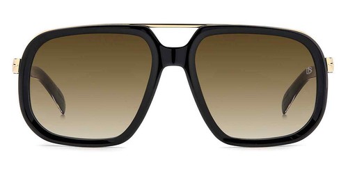 David Beckham DB 7101/S Sunglasses Black Gold Brown Gradient 57mm