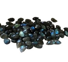 Gem Quality Faceted Labradorite Briolette Beads 14x6.5mm - 10.5x5mm 14 Beads