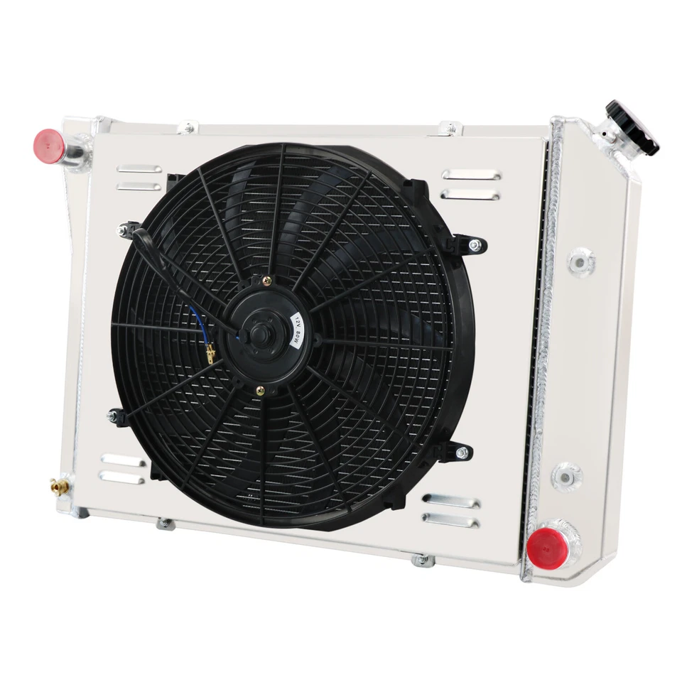 3 ROWS Aluminum Radiator Shroud Fan  For 1968~74 Chevy Nova 75~87 EL Camino ,Hot Foto 2 de 4