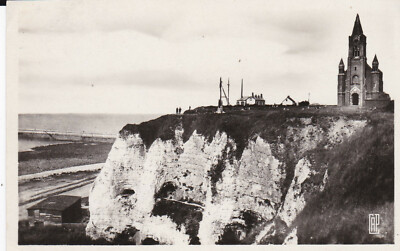 CPA CARTE POSTALE 1913 SEINE MARITIME NORMANDIE DIEPPE FALAISES DU POLLET EGLISE