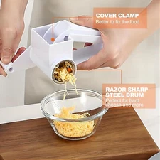 Cheese Grater, Handheld Rotary Cheese Grater, Small Cheese Grater with Handle