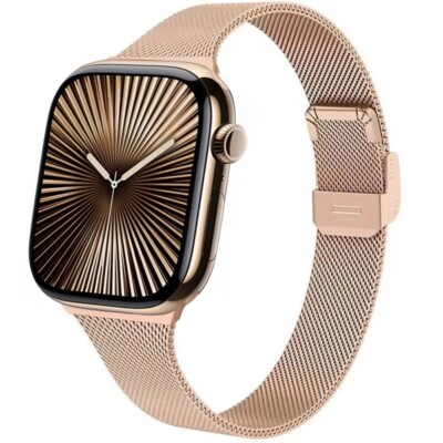 Slim Milanese Strap for Apple Watch Band 10 9 8 7 46mm 45mm 41mm Ultra 49mm Meta