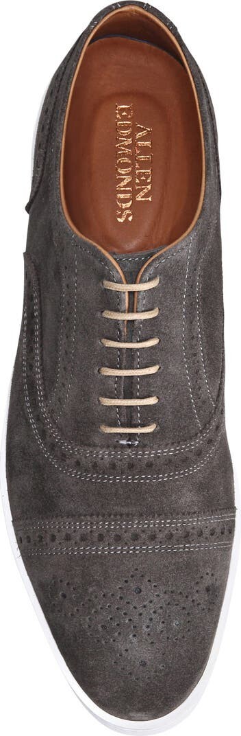 Allen Edmonds Strand Sneak Grey Suede Cap Toe Oxford Sneaker  display picture 1
