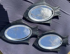 3 BlacK Thermo Plates Service Ideas Stainless Platters Holder Durable 20.5”