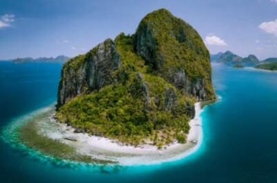 Wandbild: El Nido, Palawan, Philippinen. Luftdrohne über der [...]
