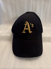 Vtg MLB Oakland Athletic  s A  s Classic Snapback Hat Baseball Cap Black Gold a25