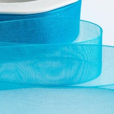 Organza Woven Edge Sheer Chiffon Wedding Crafts Ribbon - 1m Lengths & Full Reels