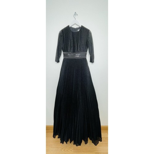 Mac Duggal Dress 30700 Black Shimmering Pleated A-Line Gown Size 4 NWT $498 - Picture 4 of 9