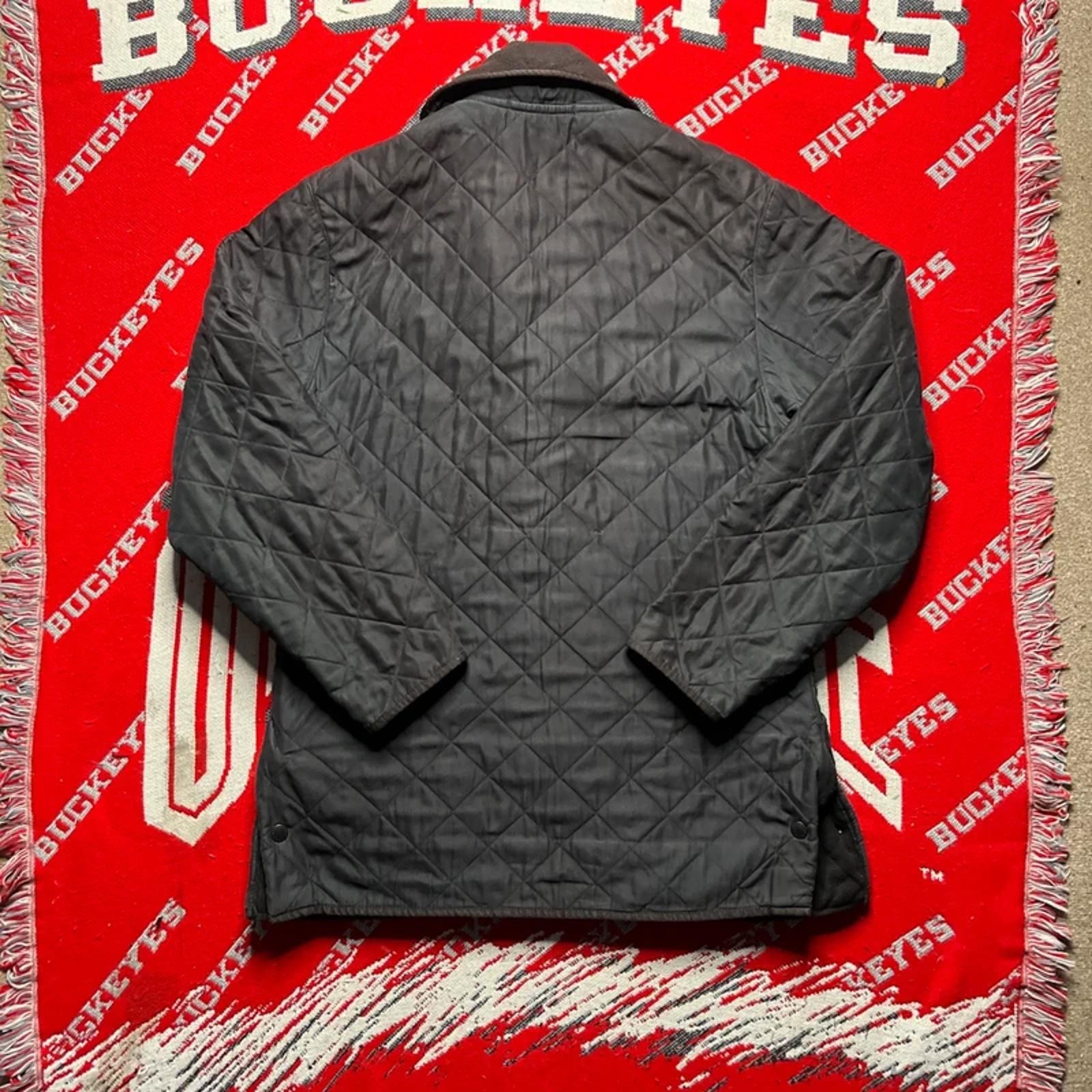 Vintage Barbour Black Men’s Fleece Lined Quilted Jacket | L image 9
