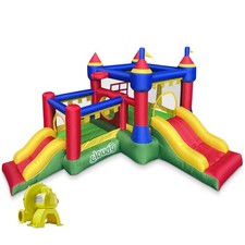 Castle Bounce House with Two Slides and Blower, Inflatable Bouncer for Kids