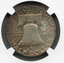 1958年 フランクリン 3枚セット アメリカ銀貨 50セント/フランクリン大統領 1958年銘 Dマーク 美品