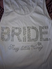 Victoria's Secret Bride Wedding Day Bling Tank Top Size Med Blue Bow On The Back