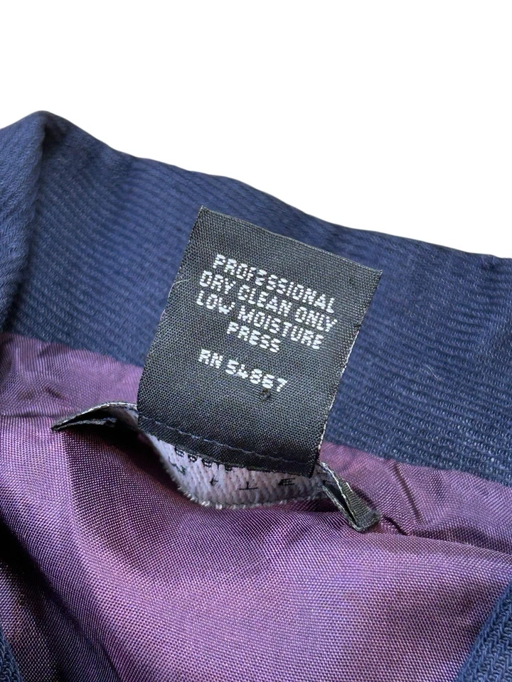 1990s The Limited Zip Front Crop Top Navy Blue Preppy Academia 41 Inch Bust - Image 4 of 4