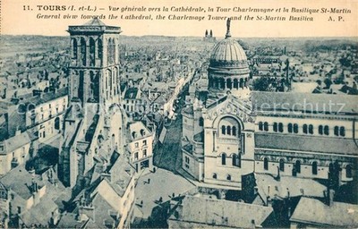 Tours Indre-et-Loire avec Cathedral Tour-Charlemagne Basiliq