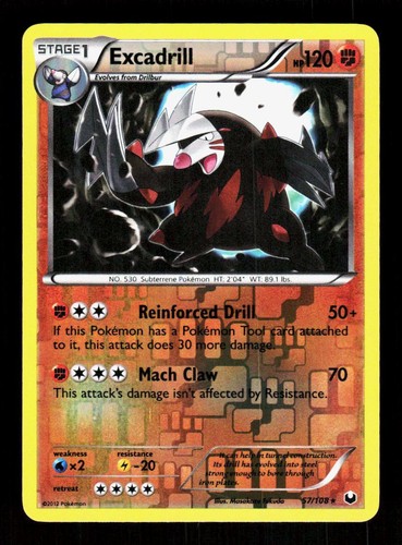 Excadrill 57/108 Rare Dark Explorers Pokemon Reverse Holo LP