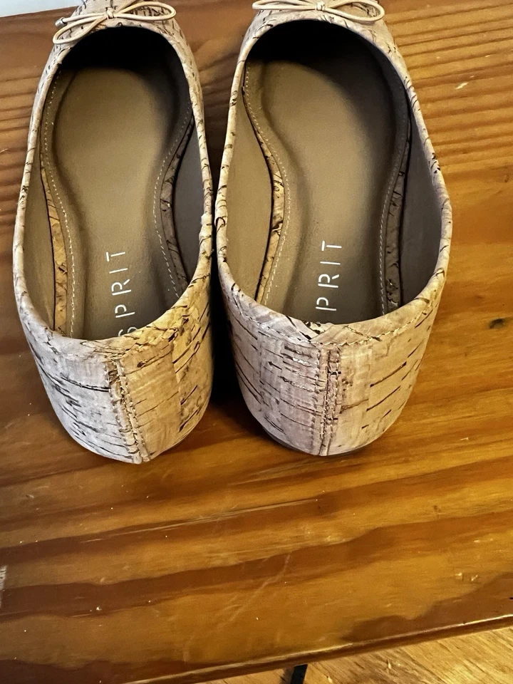 Zapatos planos de ballet de corcho clásicos para mujer Esprit talla 8 nuevos sin etiquetas Foto 4 de 4
