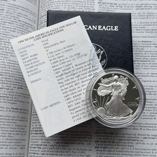1996 American Silver Eagle Proof with Box & COA 🇺🇸