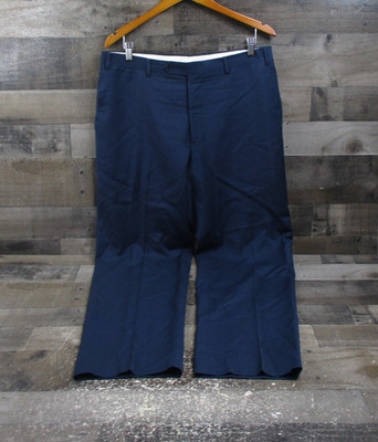 Canali Pants Mens 36 Blue Wool Dress Formal Flat Front Microcheck Italy 52