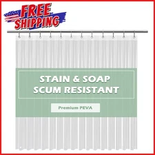 CLEAR SHOWER CURTAIN LINER Premium PEVA Heavy Duty Bathroom Waterproof 72'x72"