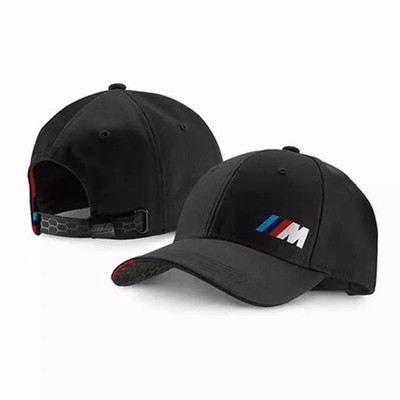 New Genuine BMW M Logo Cap Motorsport Hat -Red Trim - Black OEM Gift