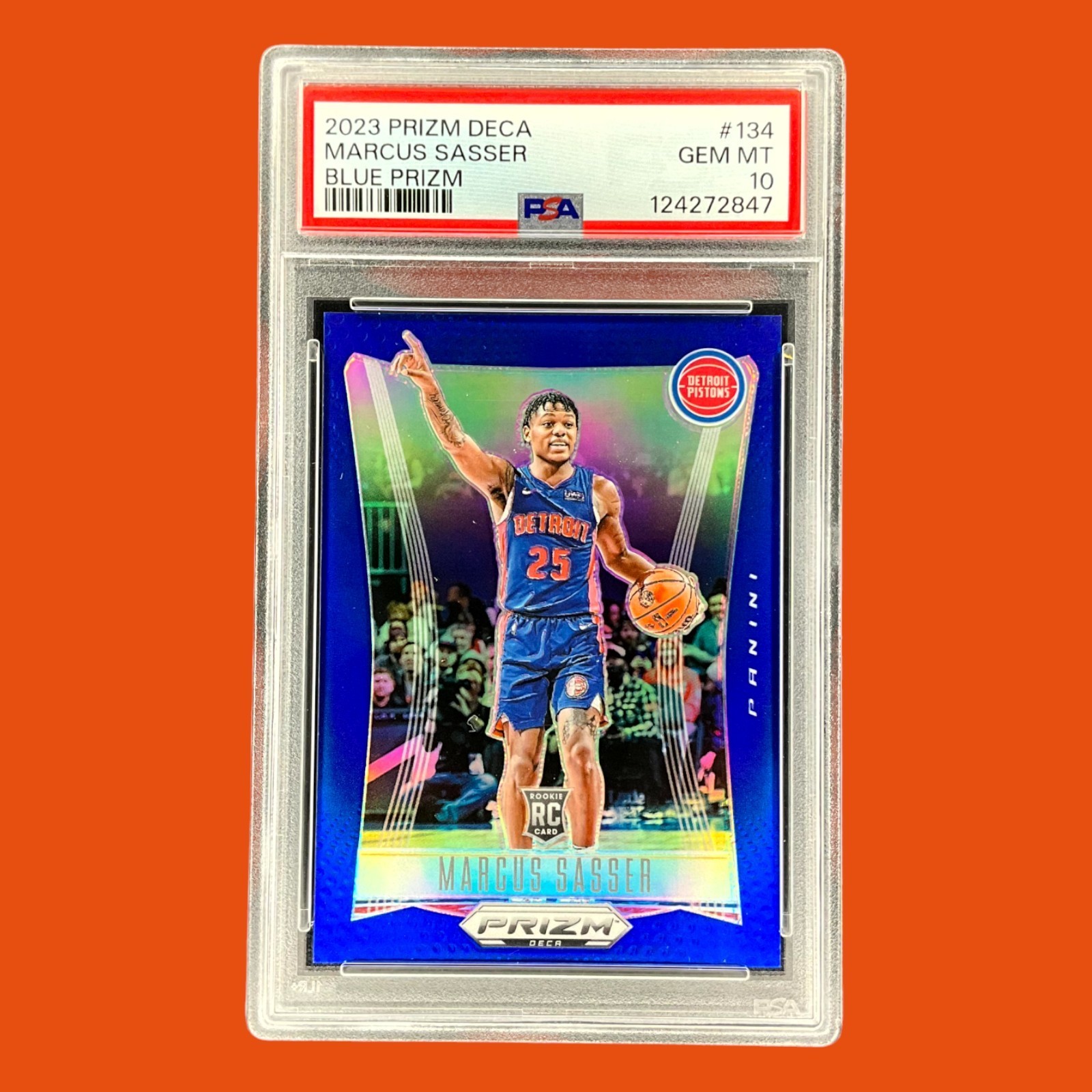 2023 Prizm Deca Blue MARCUS SASSER (RC) /149 PSA 10 GEM MINT POP 3 COLOR MATCH
