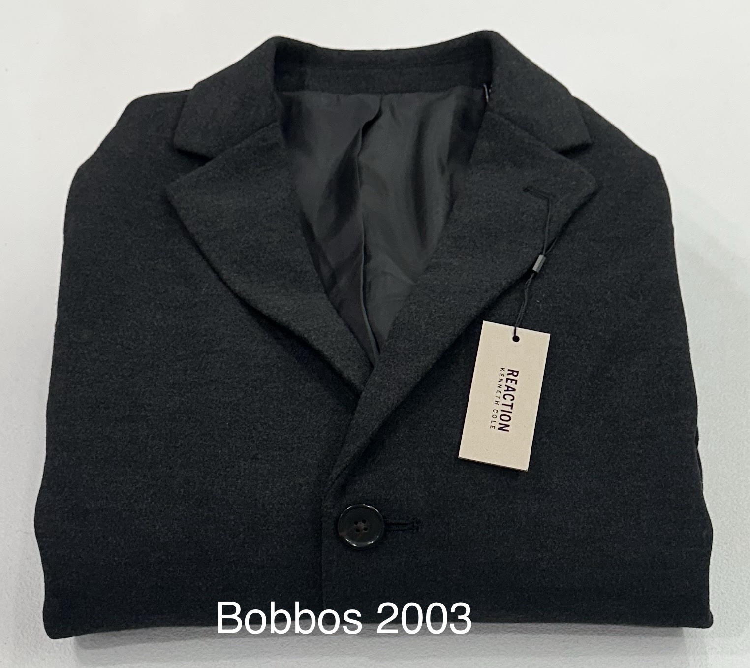 Kenneth Cole Reaction Men's Classic Overcoat Jacket, Black, Size 46 L