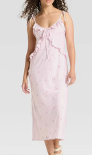 NEW Wild Fable Women's Ruffle Maxi A-Line Dress Pink Size Large