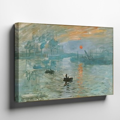 Impressionist Sunset Harbor Scene Nautical Landscape Painting Wall Art Print