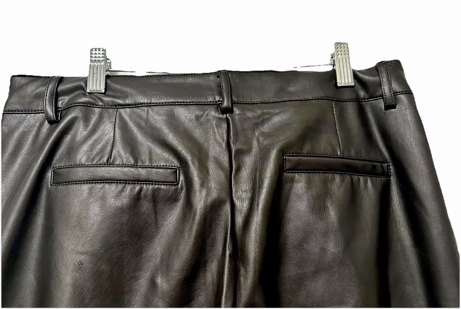 🖤 Shinestar Faux Leather Pants Black Wide Leg High Rise Large NWOT Chic New✨ image 6