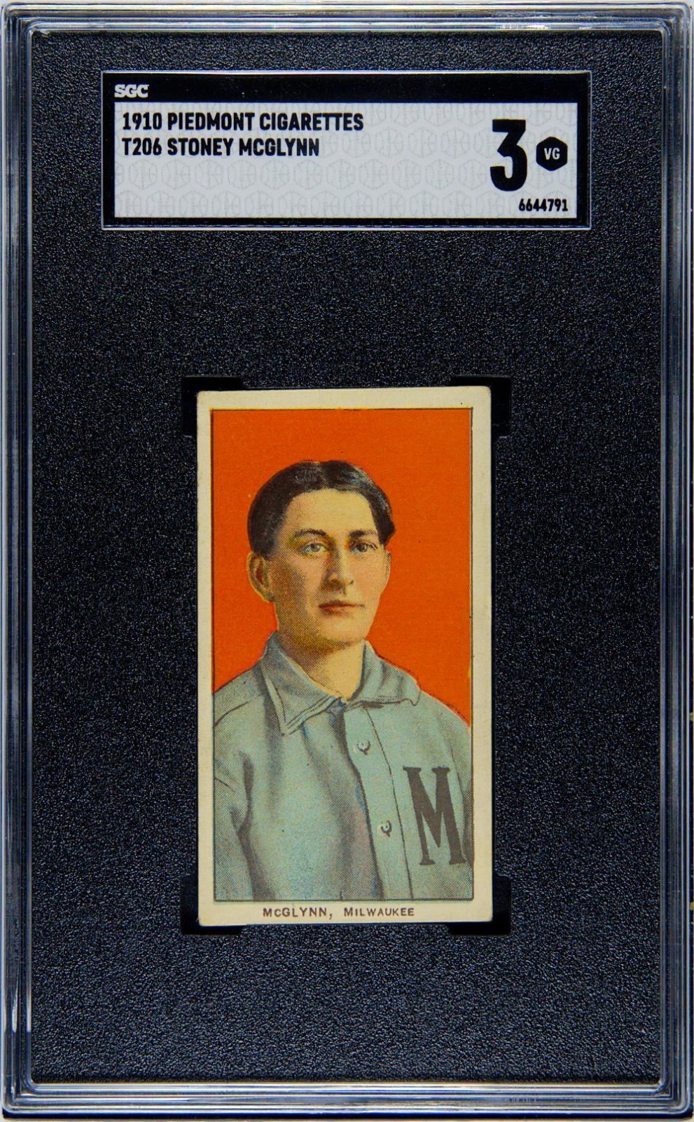 1910 T206 STONEY MCGLYNN MILWALKEE BREWERS PIEDMONT 350 CIGARETTES SGC 3