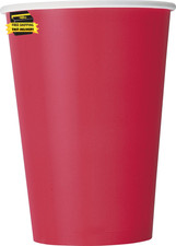 Plain Ruby Red Disposable Paper Cups - 12 Oz, Pack of 10 - Ideal for Parties, Pi